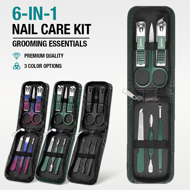 Mens Grooming Travel Kit - Портативный набор для маникюра 6-в-1 для